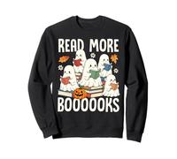 Read More Booooks Cute Ghost Reading Halloween Sweatshirt