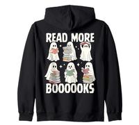 Read More Booooks Cute Ghost Reading Halloween Zip Hoodie
