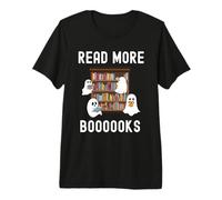 Read More Booooks Funny Cute Ghost Halloween Costume Books Premium T-Shirt
