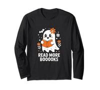 Read More Booooks Funny Ghost Reader Kawaii Halloween Long Sleeve T-Shirt
