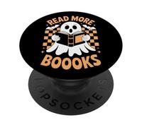 Read More Booooks Funny Ghost Readers Librarian Halloween PopSockets Adhesive PopGrip