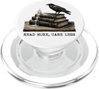 Read More Care Less Raven Crow Gothic Book Lover PopSockets PopGrip for MagSafe