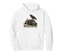Read More Care Less Raven Crow Gothic Book Lover Pullover Hoodie