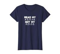 Read My Hands Not My Lips BSL British Sign Language T-Shirt T-Shirt, Women, Navy Blue, X-Small