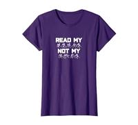 Read My Hands Not My Lips BSL British Sign Language T-Shirt T-Shirt, Women, Purple, Large