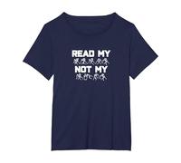 Read My Hands Not My Lips BSL British Sign Language T-Shirt T-Shirt, Women's Plus, Navy Blue, 1X