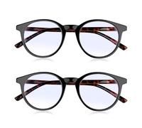 Read Optics 2 Pack Glasses for Reading, Mens & Womens Round Ready to Wear Readers, Non Prescription Specs, Shiny Black & Tort (Black & Brown Tort, +2.5)