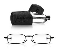 Read Optics Black Folding Reading Glasses 1.5, Fold Up Frames, Compact & Pocket Sized in Black Case, Non Prescription Readers