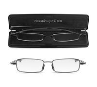 Read Optics Flat Folding Glasses +2.5. Mens Womens Stylish Non Prescription Readers that Simply Unfold and Fold Away, with Black Protective Case