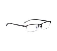 Read Optics Mens Blue Light Glasses for Eye Protection 0.0, Rectangular Half Frame Spectacles, Blue Blocker Lenses with Spring Hinges for Comfort and Fit