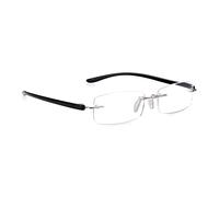 Read Optics Reading Glasses +1.5, Frame Free Readers, Quality Eye Glasses in Matt Black & Silver, Essential Everyday Eyewear