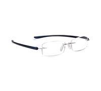 Read Optics Reading Glasses +3.5 for Men & Women, Rimless Readers Non Prescription, Classic Design in Silver & Matt Dark Blue