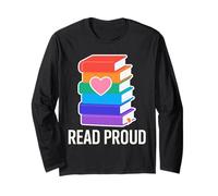 Read Proud Rainbow Book Heart Design Long Sleeve T-Shirt
