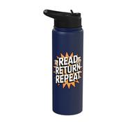 Read Return Repeat Librarian Book Stainless Steel Insulated Water Bottle