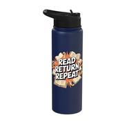 Read Return Repeat Library Book Lovers Stainless Steel Insulated Water Bottle