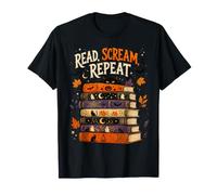 Read Scream Repeat Ghost Books Halloween Teacher Book Lover T-Shirt