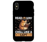 Read Slowly, Chill Like a Capy - Bookworm Wildlife Gift Case for iPhone X/XS