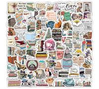 Read Stickers 100 Pcs Waterproof Aesthetic Reading Stickers for Laptop Water Bottle Scrapbook Skateboard Bike Luggage Guitar Car Hydro Flask Phone,Vinyl Funny Sticker for Teens Kids