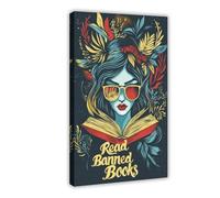 Read The Banned Book Poster Canvas Poster Bedroom Decor Landscape Office Room Decor Gift 08x12inch(20x30cm)