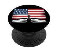 Read The Bible America - United States Flag Christian Faith PopSockets Adhesive PopGrip