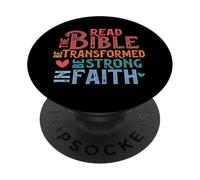 Read The Bible Be Transformed and Strong In Faith PopSockets Adhesive PopGrip