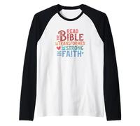 Read The Bible Be Transformed Be Strong in Faith Raglan Baseball Tee