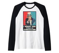 Read The Constitution Patriotic Study The US Constitution Raglan Baseball Tee