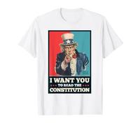 Read The Constitution Patriotic Study The US Constitution Value Graphic T-Shirt, Men, White, M