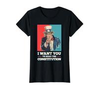 Read The Constitution Patriotic Study The US Constitution Value Graphic T-Shirt, Women, Black, M