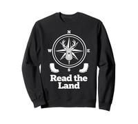 Read The Land Deer Compass Outdoor Hunting Design Sweatshirt