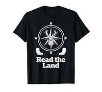 Read The Land Deer Compass Outdoor Hunting Design T-Shirt