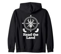 Read The Land Deer Compass Outdoor Hunting Design Zip Hoodie