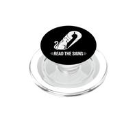 Read The Signs Shadow Funny Saying Cat PopSockets PopGrip for MagSafe
