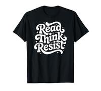 Read Think Resist Retro Vintage Protest Womens Book Lover T-Shirt