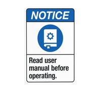 Read User Manual Before Operating Metal Warning Sign with Easy Install for Indoor Outdoor Security, Business Office Home Garden Street Decor 20 x 30 cm