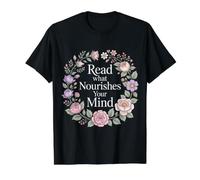 Read What Nourishes Your Mind Reader Mindset ||- Value Graphic T-Shirt, Men, Black, L