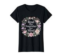 Read What Nourishes Your Mind Reader Mindset ||- Value Graphic T-Shirt, Women, Black, XS