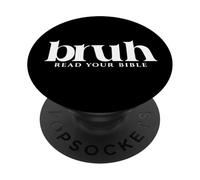 Read Your Bible God Funny Bruh Meme Modern Christian Church PopSockets Adhesive PopGrip