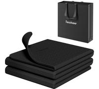 READAEER Foldable Yoga Mat for Travel Folding Yoga Mat 6mm Thick with Carrying Bag, Non-Slip TPE Exercise Pilates Mat (Black)