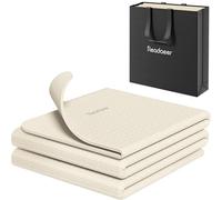 READAEER Foldable Yoga Mat for Travel Folding Yoga Mat 6mm Thick with Carrying Bag, Non-Slip TPE Exercise Pilates Mat (White)