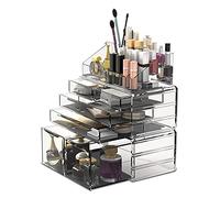 READAEER Makeup Cosmetic Organiser Storage Drawers Display Boxes Case with 6 Drawers, 3 Pieces, Freely Combined and Stacked.