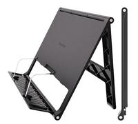 Readaeer Portable Book Stand Free Angle Adjustable Book Holder for Thick Textbook Collapsible Lightweight Book Rest (Black)