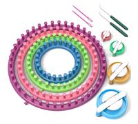 READAEER Round Knitting Looms Set Craft Kit Tool with Hook Needle and Pompom Maker