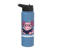Readalotl Axolotl Reading Stainless Steel Insulated Water Bottle