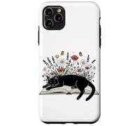 Reader Black Cat Reading Book Floral Book Lover Read Flowers Case for iPhone 11 Pro Max
