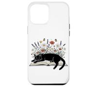 Reader Black Cat Reading Book Floral Book Lover Read Flowers Case for iPhone 12 Pro Max