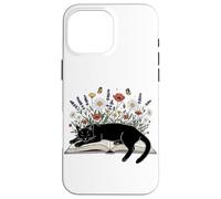 Reader Black Cat Reading Book Floral Book Lover Read Flowers Case for iPhone 16 Pro Max