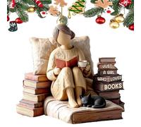 Reader Christmas Decoration, 2D Acrylic Just a Girl Who Loves Books Ornament, 2026 New Upgrade Bookworm Holiday Ornament, Gift for Book Lovers Teachers Student Cozy Home Decoration(D)