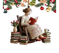 Reader Christmas Decoration, 2D Acrylic Just a Girl Who Loves Books Ornament, 2026 New Upgrade Bookworm Holiday Ornament, Gift for Book Lovers Teachers Student Cozy Home Decoration(C)