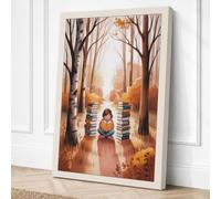 Reader in Autumn Boho Canvas Wall Art Print 24x16 Inch (61 x 41 cm)